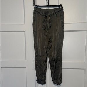 Francesca’s Olive Green Satin Pants- Bought at Francesca’s